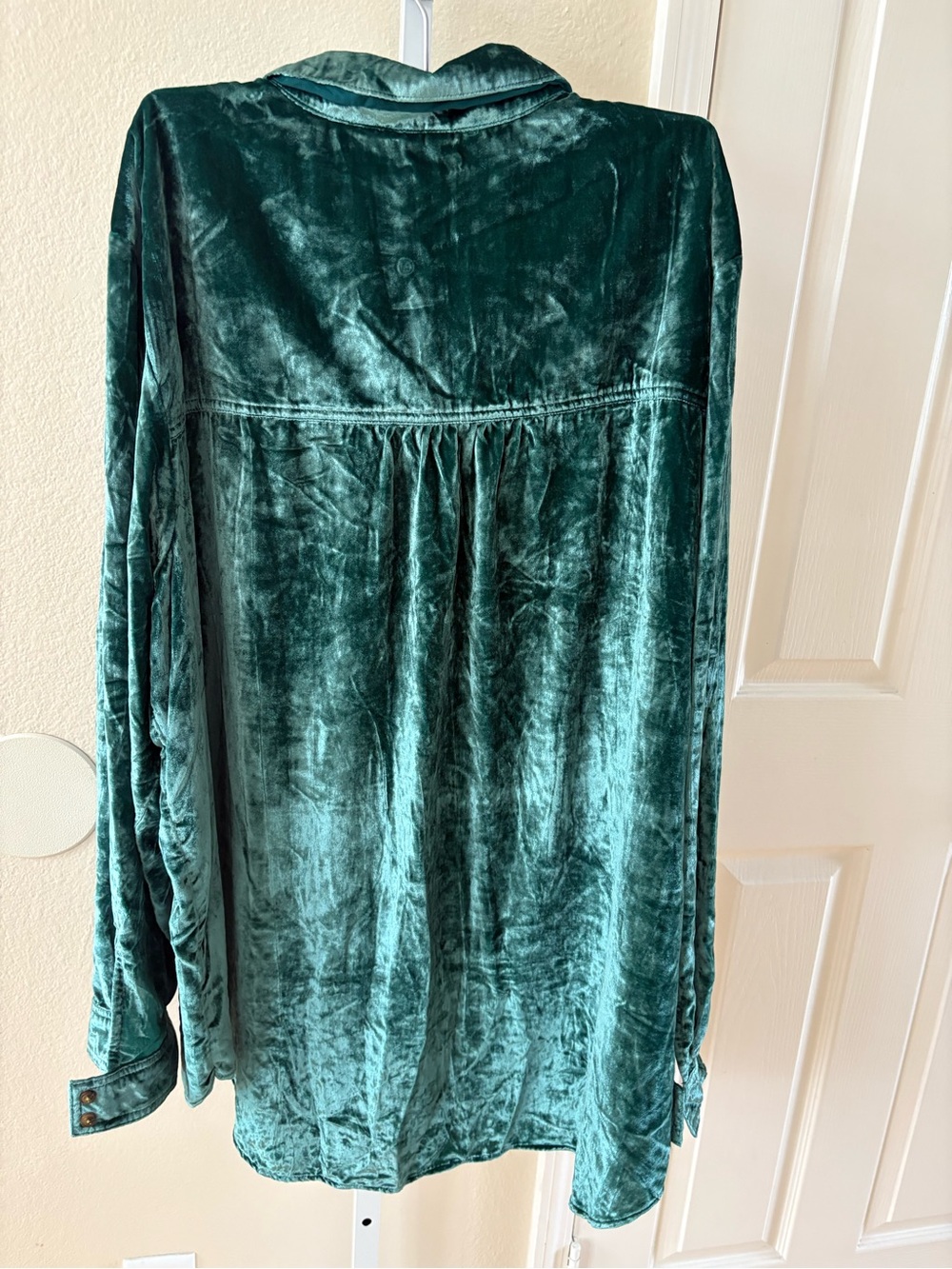 NWT - Pilcro Relaxed Velvet Buttondown Shirt in Hadley Green - Size 3X - Picture 7 of 9